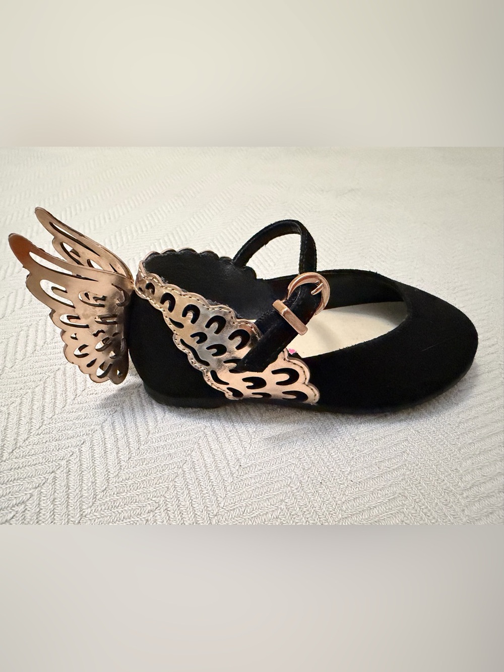 Sofia Webster Butterfly suede and gold flats sandals kids girls shoes